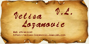 Veliša Lozanović vizit kartica